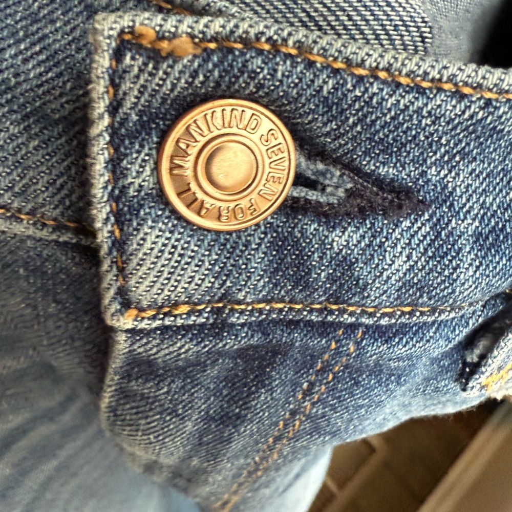 7 For All Mankind Luxe Vintage High Rise Skinny Jeans Womens 27 Distressed - Picture 10 of 10